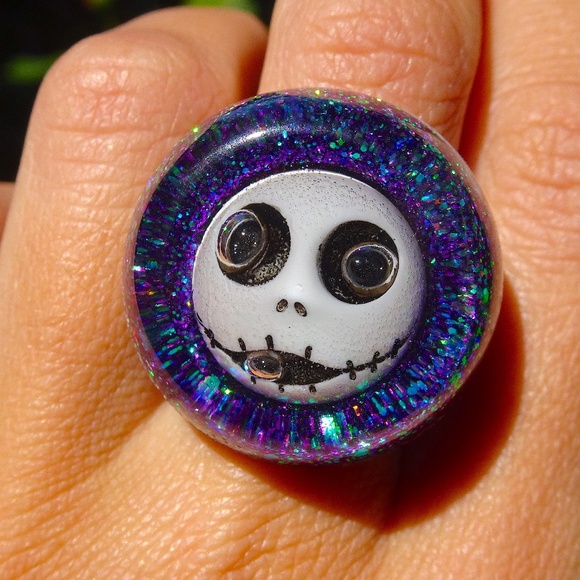 Jack Skellington The Nightmare Before Christmas Halloween Purple Resin Ring - Picture 6 of 8